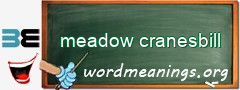 WordMeaning blackboard for meadow cranesbill